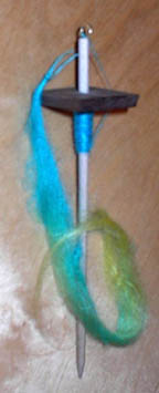 Silk on drop spindle