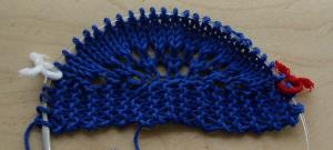 Half pi with garter stitch edge swatch