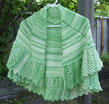 Baby Blanket as Shawl (front)